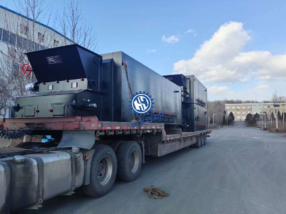 瓦房店炉排厂客户定制广东3台6吨链带炉排发货